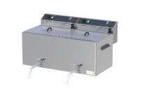 Elektro-Fritteuse, 2x 10 l, mit Ablasshahn