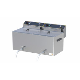 Elektro-Fritteuse, 2x 10 l, mit Ablasshahn